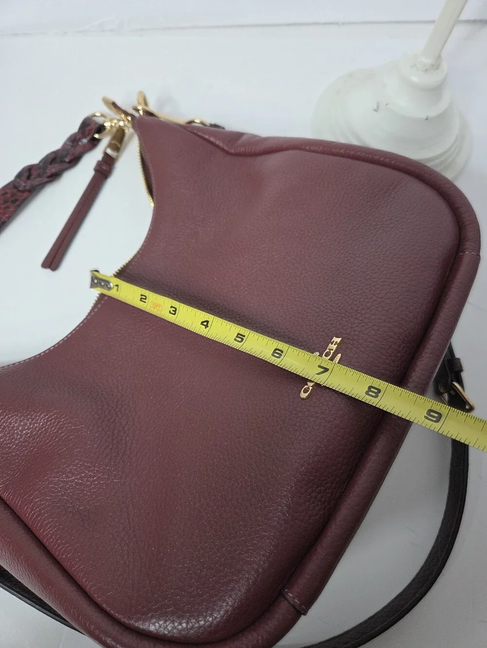 coach jules hobo burgundy wine leather hobo shoulder bag snake detail trim CC756